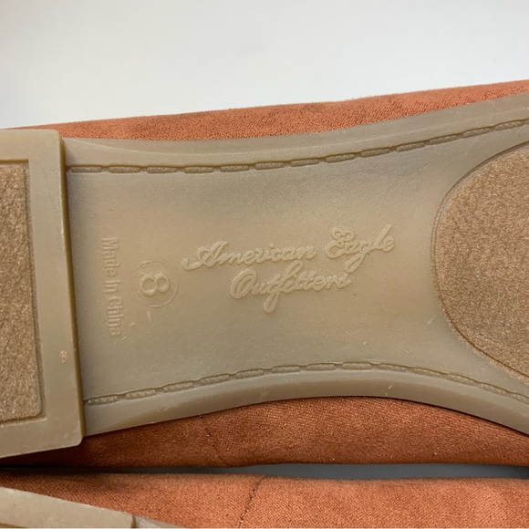 American Eagle Suede Pointed Toe Lace Up Ballet Flats Size 8 NWT Rose - Picture 13 of 14
